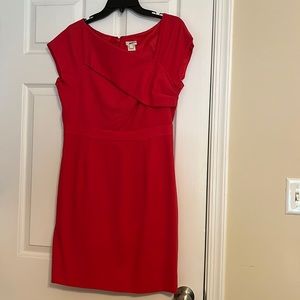 J. Crew dress, red, super 120s, 100 percent wool. Size 10 petite.